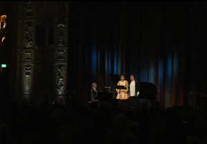 Two women singing. Photo