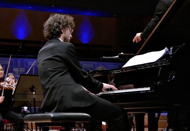 Man playing the piano. From the concert.