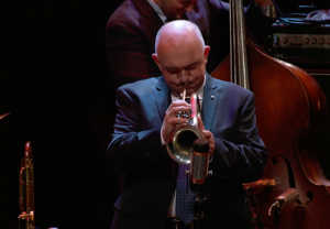 man playing trumpet. Photo.